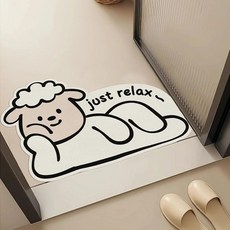욕실 바닥 매트 만화 미끄럼 방지 흡수 도어 화장실 샤워 룸 카, G.Bathroom mat-lam.., 6.120 x120CM [easy.., 1개