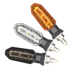 피트인 오토바이 LED 깜빡이 윙카 방향지시등 바이크 깜박이 윙커, 3구LED윙카(옐로우), 1개