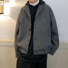 ZIGODAG 남성 겨울 루즈핏 모직 코트 오버핏 싱글 롱코트 ZXCYYCD42236