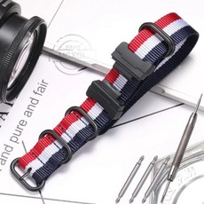 변환 나일론 스트랩 어댑터 키트 남성용 우븐 시계 밴드 Casio GA100 GD120 DW6900 DW5600 GW9400 GL-7200 적합, 1개, 없음, 13) Red White Blue B - 22mm