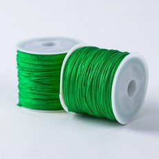 비즈 핸드폰 줄 매듭끈 0.8mm 팔찌 만들기 재료 구디백 포장끈 DIY 공예재료 1롤 50m, 2개, 그린