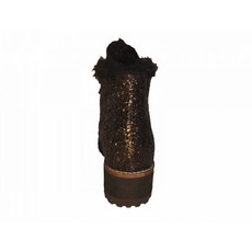 신발 앵클부트 퍼부츠 워커힐 첼시 Shoes-More Buffalo Damen Boots Stiefelette Glitter geschn?rt 15B69-1 schwarz