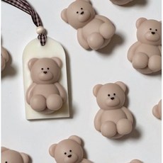 곰돌이 왁스타블렛 고체방향제 어린이집 돌잔치 결혼식 복직 답례품 간호사 퇴사 선물, 라튤립