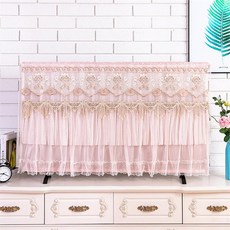 LCD보호커버 유럽식 패브릭 47inch액정 텔레비전 식탁보 55inch65inch걸이식 커버 먼지커버 탁상, C04-K52-비단곁같음 흐르는세월 핑크(), T09-49inch