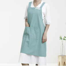 이드림 100% 순면 부드러운 천연 원단 파스텔로 앞치마, 1개, 스카이민트