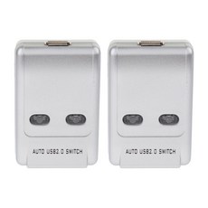 FWT 2 USB 2.0 공유 스위치 셀렉터 1 2 출력 스위처 어댑터 PC 프린터, 은