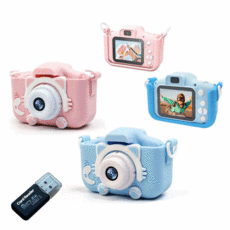 소다소라 어린이카메라 키즈 유아 장난감 고양이 사진기 어린이용 (32GB SD카드+카드리더기+배터리1000mAh+스티커사은품증정), 핑크고양이 (32G/카드리더기/배터리1000mAh포함)