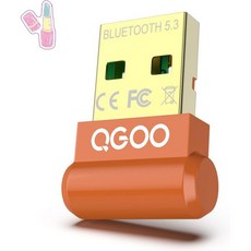 PC용 USB 블루투스 어댑터 - QGOO 동글 5.3 EDR 데스크톱 컴퓨터 노트북용 무선 수신기 윈도우 8.11011 （orange-182 ）, 1개