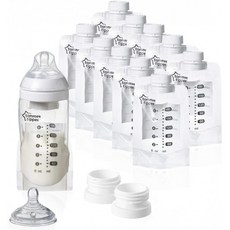 토미티피펌프 및 고유유수유병 스타터 세트 - 10개의 유방유주머니 느린 흐름유두 - BPA-Free : 아기, 단일옵션