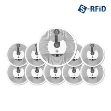 현승 NFC 태그 인레이 투명 스티커 칩 라벨 안테나 25mm Ntag216 10개 세트, 원형 NFC 스티커 태그 세트