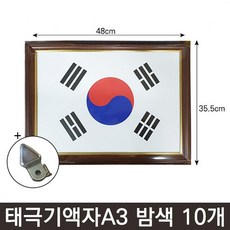 윤성커뮤니케이션 태극기 액자 포토액자 A3 프레임 밤색 10개 걸이용