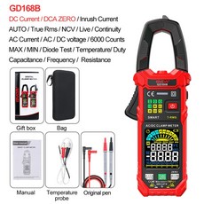 GVDA-전문 클램프 미터 디지털 실제 RMS 자동 범위 NCV DC AC 전압 스마트, 03 GD168B