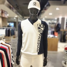 파사디골프 남성 앞판 반전스컬 인타샤 조끼 신축성 좋은 간절기 니트조끼 Q23SKV241X