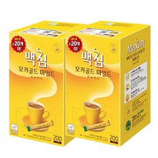 맥심 모카골드 마일드 커피믹스 200T, 2박스, 200개입, 12g