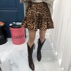 레오파드 호피 캉캉 미니 스커트 (2colors)