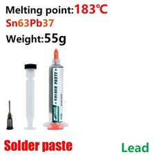 납땜용 SMD IC PCB 압출기 신형 솔더 페이스트 아이폰 수리 용접 용, Sn63Pb37-55g