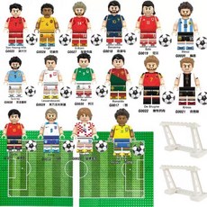 축구선수 호환 블럭 블록 미니 피규어 메시 프리미어 리그 손흥민 토트넘 맨체스터 epl 음바페 호날두 축구장 리버풀, 24-축구 세트