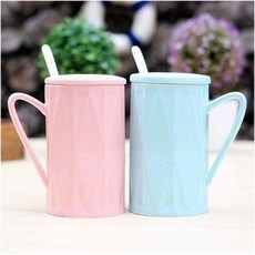Zhang 캅 르캅 기프트 복스 바렌 타인 데이 크리에이티브 세라믹 캅 다불 캅, One Color_One Size, One Color_One Size, One Color