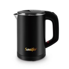 0.6L 여행 주전자 미니 전기 주전자 스테인레스 스틸 무선 휴대용 600W 난방 전기 물 보일러 주전자 냄비 S, 02 SF2058-Black_04 우크라이나_01 EU