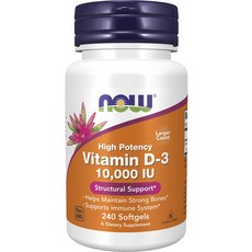 나우푸드 하이 포텐시 비타민 D-3 10000IU 소프트젤, 1개, 240정
