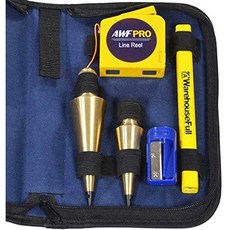 AWF-Pro Plumb Bob Kit 16 and 8 oz Solid Brass Plumb Bobs Retractable Line Reel and Case, One Color_One Size, One Color_One Size, 상세 설명 참조0