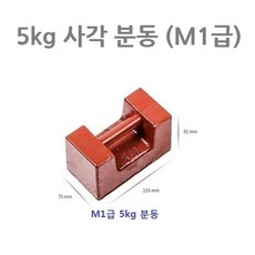 M1급 표준 사각분동 무게추 5kg, 1개