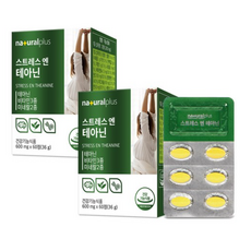 내츄럴플러스 스트레스엔 L 테아닌 60정 / 긴장완화 감태추출물 함유, 2개