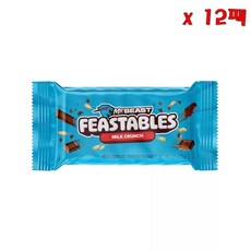 미국 직수입 Feastables 피스터블 MrBeast 미스터비스트 초콜릿바 밀크 크런키초콜릿 크런치 유튜버 35g 12팩