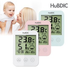휴비딕 디지털 벽걸이 스탠드형 시계 온습도계 HT-3, 핑크(PINK), 1개