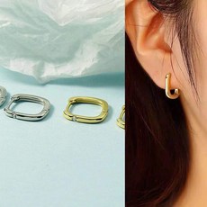 실버사각링귀걸이