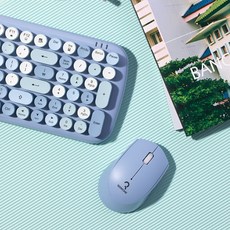 로이체 무선 키보드 + 마우스 세트, RMK-5000, 블루,