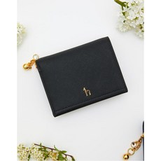 헤지스 악세서리 여성 20FW 블랙 퍼피장식 소가죽 반지갑 HIWA0F916BK