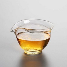 다도 유리 숙우 공도배 내열 티팟 차 찻잔 고급 단열, 나무무늬 요정컵(금테가 아님), 1개