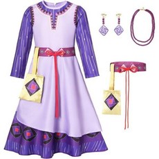 Ladhow Wish Asha Costume Girls Dress Dress Up Se, Kid-150, Purple - 아샤드레스