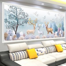 대형 프랑스자수 집콕취미 만들기 펀치니들 스킬자수 세트 패키지, 실크실 150x65cm
