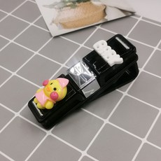 리엘라노 귀여운 자동차 안경 클립 선 바이저 자동차 명함 지폐 카드 클립, 단일옵션, 06. 새끼 오리 베이비 (블랙)