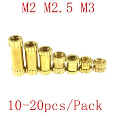 M2 m2.5 m3 황동 인서트 나사 황동 인서트 너트/사출 성형을위한 널링 너트, M64