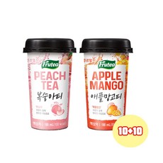 푸르밀 푸르티 190ml 복숭아티컵10개+애플망고티컵10개/컵음료