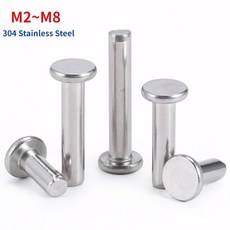 스테인리스 스틸 플랫 라운드 헤드 솔리드 리벳 셀프 플러그 노크온 네일 볼트 M2 5 M3 M4 M5 M6 M8 GB109 A2 70 304, 4mm, M2 50Pcs, 50개