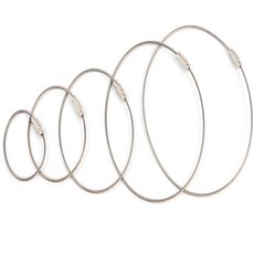 1.5mm 굵기 와이어 체인 케이블 타이 키체인 키링 110mm 150mm 200mm 250mm 300mm 사이즈선택 10개입, 1세트