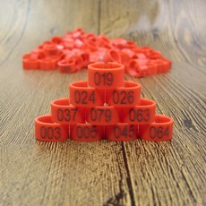 100pcs 버드 클립 링 ID 8mm 플라스틱 디지털 마크업 앵무새 비둘기 10 색 마킹 훈련 발 001-100, [05] 빨간, 1개