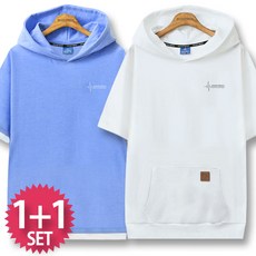 블루포스 레잇튼 + 프하림 반팔후드티 1+1세트 [2장 묶음] 오버핏 반팔티 [국내생산]