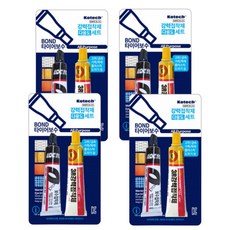 국산 1+1 코텍 타이어 본드 접착제 일반용 고무용 30ml, 반투명, 4개