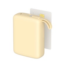 이어맥 20000mAh PD 22.5W 빌트인 케이블 고속충전 미니 초소형 보조배터리 PBP-003, 옐로우
