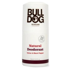 BULLDOG 불독 블랙 페퍼 앤 베티버 내추럴 데오드란트, 4개, 75ml