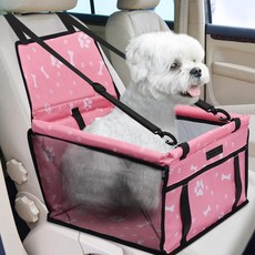 PetsHome 강아지 카시트 접이식 강아지 자동차 부스터 시트 방수 통기성 옥스포드 여행 가방 소형에서 중형견 강아지 및 반려동물용 - 퓨어 핑크