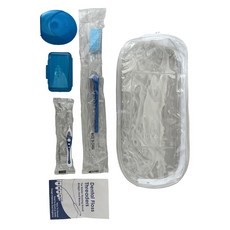 Wasser Vela Essential Travel 치아교정용 홈 케어 키트 (레드) - 치아교정용 칫솔 치간 치실 치실 스레더 덴탈 왁스 및 휴대용 파우치, Blue