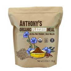 Anthony's 유기농 아마씨 가루 분말 케토 친화 1.13kg Organic Flaxseed Meal, 1개