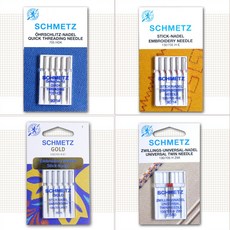 슈메츠(Schmetz) 명품 가정용 미싱바늘 160년 전통의 프리미엄 일반용 스판용 청바지용 쌍침바늘 등, 1세트