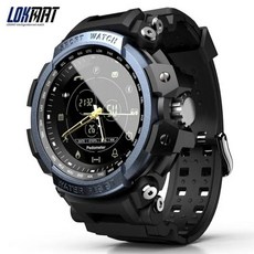 LOKMAT 스마트 워치 MK28 피트니스 Smartwatch 스포츠 트랙 스톱워치 IP68 방수 블루투스 메시지 알림 안드, 01 Blue Smart Watch